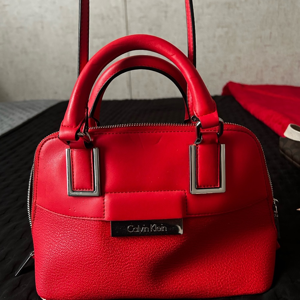 Calvin Klein Vibrant Red Satchel